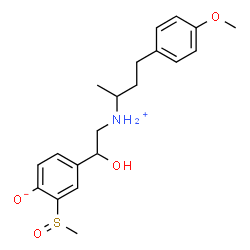ChemSpider 2D Image | 4-(1-Hydroxy-2-{[4-(4-methoxyphenyl)-2-butanyl]ammonio}ethyl)-2-(methylsulfinyl)phenolate | C20H27NO4S