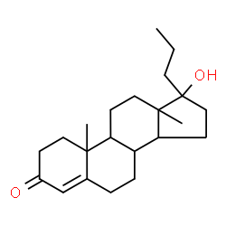 ChemSpider 2D Image | 17-Hydroxy-10,13-dimethyl-17-propyl-1,2,6,7,8,9,10,11,12,13,14,15,16,17-tetradecahydro-3H-cyclopenta[a]phenanthren-3-one | C22H34O2