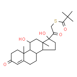 ChemSpider 2D Image | S-(11,17-Dihydroxy-3,20-dioxopregn-4-en-21-yl) 2,2-dimethylpropanethioate | C26H38O5S