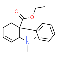 ChemSpider 2D Image | 6-(Ethoxycarbonyl)-N,N-dimethyl-6-phenyl-2-cyclohexen-1-aminium | C17H24NO2