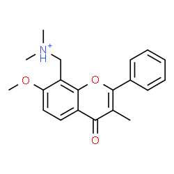 ChemSpider 2D Image | (7-Methoxy-3-methyl-4-oxo-2-phenyl-4H-chromen-8-yl)-N,N-dimethylmethanaminium | C20H22NO3