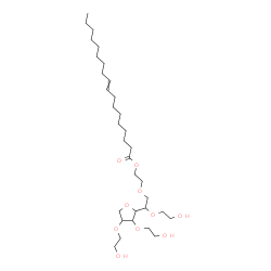 ChemSpider 2D Image | 3,6-Anhydro-2,4,5-tris-O-(2-hydroxyethyl)-1-O-[2-(oleoyloxy)ethyl]hexitol | C32H60O10