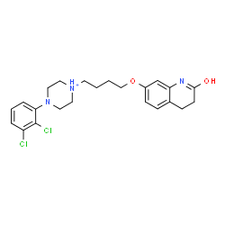 ChemSpider 2D Image | 4-(2,3-Dichlorophenyl)-1-{4-[(2-oxo-1,2,3,4-tetrahydro-7-quinolinyl)oxy]butyl}piperazin-1-ium | C23H28Cl2N3O2