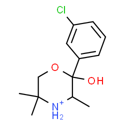 ChemSpider 2D Image | 2-(3-Chlorophenyl)-2-hydroxy-3,5,5-trimethylmorpholin-4-ium | C13H19ClNO2
