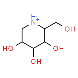 ChemSpider 2D Image | 3,4,5-Trihydroxy-2-(hydroxymethyl)piperidinium | C6H14NO4