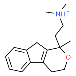 ChemSpider 2D Image | N,N-Dimethyl-2-(1-methyl-1,3,4,9-tetrahydroindeno[2,1-c]pyran-1-yl)ethanaminium | C17H24NO