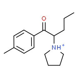 ChemSpider 2D Image | 1-[1-(4-Methylphenyl)-1-oxo-2-pentanyl]pyrrolidinium | C16H24NO