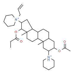 ChemSpider 2D Image | 3-Acetoxy-16-(1-allyl-1-piperidiniumyl)-2-(1-piperidiniumyl)-17-(propionyloxy)androstane | C37H62N2O4