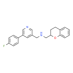 ChemSpider 2D Image | 1-(3,4-Dihydro-2H-chromen-2-yl)-N-{[5-(4-fluorophenyl)-3-pyridinyl]methyl}methanamine | C22H21FN2O