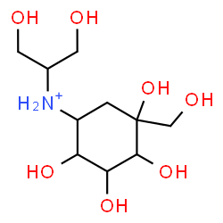 ChemSpider 2D Image | N-(1,3-Dihydroxy-2-propanyl)-2,3,4,5-tetrahydroxy-5-(hydroxymethyl)cyclohexanaminium | C10H22NO7
