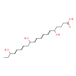 ChemSpider 2D Image | 5,12,18-Trihydroxy-6,8,10,14,16-icosapentaenoic acid | C20H30O5