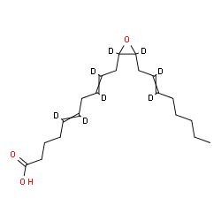 ChemSpider 2D Image | 10-{3-[(2,3-~2~H_2_)-2-Octen-1-yl](~2~H_2_)-2-oxiranyl}(5,6,8,9-~2~H_4_)-5,8-decadienoic acid | C20H24D8O3