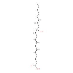 ChemSpider 2D Image | 12-Hydroxy(5,6,8,9,11,12,14,15-~2~H_8_)-5,8,10,14-icosatetraenoic acid | C20H24D8O3
