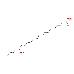 ChemSpider 2D Image | 17-Hydroxy-4,7,10,13,15,19-docosahexaenoic acid | C22H32O3