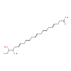 ChemSpider 2D Image | 19,20-Dihydroxy-4,7,10,13,16-docosapentaenoic acid | C22H34O4