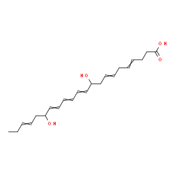 ChemSpider 2D Image | 10,17-Dihydroxy-4,7,11,13,15,19-docosahexaenoic acid | C22H32O4