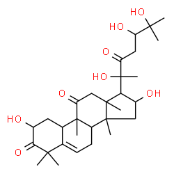 ChemSpider 2D Image | 2,16,20,24,25-Pentahydroxy-9,10,14-trimethyl-4,9-cyclo-9,10-secocholest-5-ene-1,11,22-trione | C30H46O8