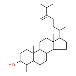 ChemSpider 2D Image | 4-Methylergosta-7,24(28)-dien-3-ol | C29H48O