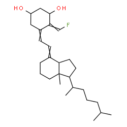 ChemSpider 2D Image | 19-Fluoro-9,10-secocholesta-5,7,10-triene-1,3-diol | C27H43FO2