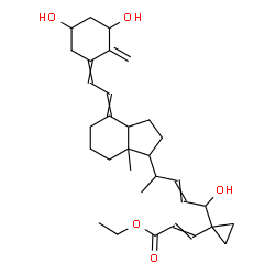 ChemSpider 2D Image | Ethyl 3-[1-(1,3,24-trihydroxy-9,10-secochola-5,7,10,22-tetraen-24-yl)cyclopropyl]acrylate | C32H46O5