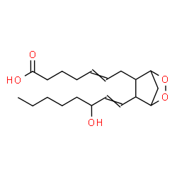 ChemSpider 2D Image | 7-[6-(3-Hydroxy-1-octen-1-yl)-2,3-dioxabicyclo[2.2.1]hept-5-yl]-5-heptenoic acid | C20H32O5