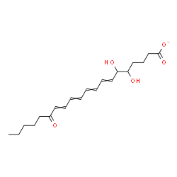 ChemSpider 2D Image | 5,6-Dihydroxy-15-oxo-7,9,11,13-icosatetraenoate | C20H29O5