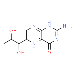 ChemSpider 2D Image | 2-Amino-6-(1,2-dihydroxypropyl)-4-oxo-1,4,6,7-tetrahydropteridin-5-ium | C9H14N5O3