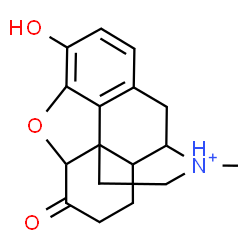 ChemSpider 2D Image | 3-Hydroxy-17-methyl-6-oxo-4,5-epoxymorphinan-17-ium | C17H20NO3