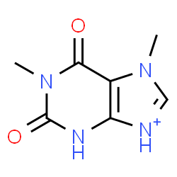 ChemSpider 2D Image | 1,7-Dimethyl-2,6-dioxo-2,3,6,7-tetrahydro-1H-purin-9-ium | C7H9N4O2