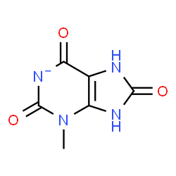 ChemSpider 2D Image | 3-Methyl-2,6,8-trioxo-2,3,6,7,8,9-hexahydropurin-1-ide | C6H5N4O3