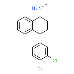 ChemSpider 2D Image | 4-(3,4-Dichlorophenyl)-N-methyl-1,2,3,4-tetrahydro-1-naphthalenaminium | C17H18Cl2N