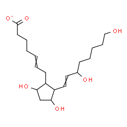 ChemSpider 2D Image | 9,11,15,20-Tetrahydroxyprosta-5,13-dien-1-oate | C20H33O6