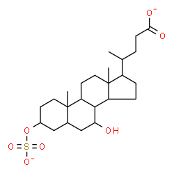 ChemSpider 2D Image | 7-Hydroxy-3-(sulfonatooxy)cholan-24-oate | C24H38O7S