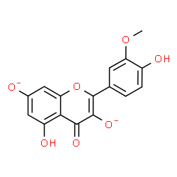 ChemSpider 2D Image | 5-Hydroxy-2-(4-hydroxy-3-methoxyphenyl)-4-oxo-4H-chromene-3,7-diolate | C16H10O7
