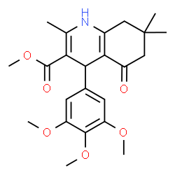 ChemSpider 2D Image | methyl 2,7,7-trimethyl-5-oxo-4-(3,4,5-trimethoxyphenyl)-1,4,6,8-tetrahydroquinoline-3-carboxylate | C23H29NO6