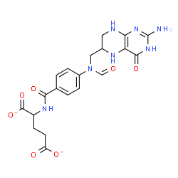 ChemSpider 2D Image | 2-[(4-{[(2-Amino-4-oxo-1,4,5,6,7,8-hexahydro-6-pteridinyl)methyl](formyl)amino}benzoyl)amino]pentanedioate | C20H21N7O7