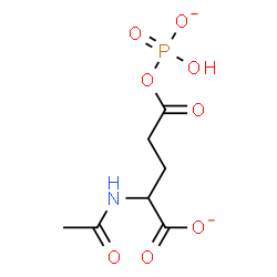 ChemSpider 2D Image | 2-Acetamido-5-[(hydroxyphosphinato)oxy]-5-oxopentanoatato(3-) | C7H10NO8P