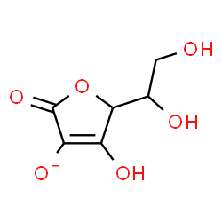 ChemSpider 2D Image | 5-(1,2-Dihydroxyethyl)-4-hydroxy-2-oxo-2,5-dihydro-3-furanolate | C6H7O6