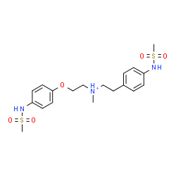 ChemSpider 2D Image | N-Methyl-2-{4-[(methylsulfonyl)amino]phenoxy}-N-(2-{4-[(methylsulfonyl)amino]phenyl}ethyl)ethanaminium | C19H28N3O5S2