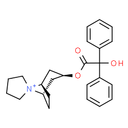 ChemSpider 2D Image | spiro[8-azoniabicyclo[3.2.1]octane-8,1'-azolidin-1-ium]-3-yl 2-hydroxy-2,2-diphenyl-acetate | C25H30NO3