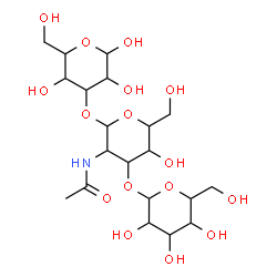 ChemSpider 2D Image | Hexopyranosyl-(1->3)-2-acetamido-2-deoxyhexopyranosyl-(1->3)hexopyranose | C20H35NO16