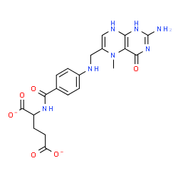 ChemSpider 2D Image | 2-[(4-{[(2-Amino-5-methyl-4-oxo-1,4,5,8-tetrahydro-6-pteridinyl)methyl]amino}benzoyl)amino]pentanedioatato(6-) | C20H21N7O6