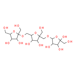 ChemSpider 2D Image | 5-{[5-({[3,4-Dihydroxy-2,5-bis(hydroxymethyl)tetrahydro-2-furanyl]oxy}methyl)-3,4-dihydroxy-2-(hydroxymethyl)tetrahydro-2-furanyl]methoxy}-2-(hydroxymethyl)tetrahydro-2,3,4-furantriol (non-preferred n
ame) | C18H32O16