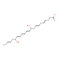 ChemSpider 2D Image | 10,17-Dihydroxy-4,7,11,13,15,19-docosahexaenoate | C22H31O4
