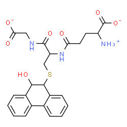 ChemSpider 2D Image | 2-Ammonio-5-({1-[(carboxylatomethyl)amino]-3-[(10-hydroxy-9,10-dihydro-9-phenanthrenyl)sulfanyl]-1-oxo-2-propanyl}amino)-5-oxopentanoate | C24H26N3O7S