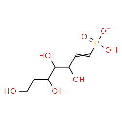 ChemSpider 2D Image | Hydrogen (3,4,5,7-tetrahydroxy-1-hepten-1-yl)phosphonate | C7H14O7P