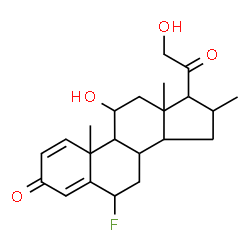 ChemSpider 2D Image | 6-Fluoro-11,21-dihydroxy-16-methylpregna-1,4-diene-3,20-dione | C22H29FO4