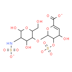 ChemSpider 2D Image | 2-Deoxy-4-O-(4-deoxy-2-O-sulfonatohex-4-enopyranuronosyl)-2-(sulfonatoamino)hexopyranose | C12H16NO16S2