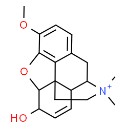ChemSpider 2D Image | 6-Hydroxy-3-methoxy-17,17-dimethyl-7,8-didehydro-4,5-epoxymorphinan-17-ium | C19H24NO3