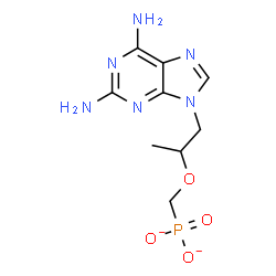 ChemSpider 2D Image | ({[1-(2,6-Diamino-9H-purin-9-yl)-2-propanyl]oxy}methyl)phosphonate | C9H13N6O4P